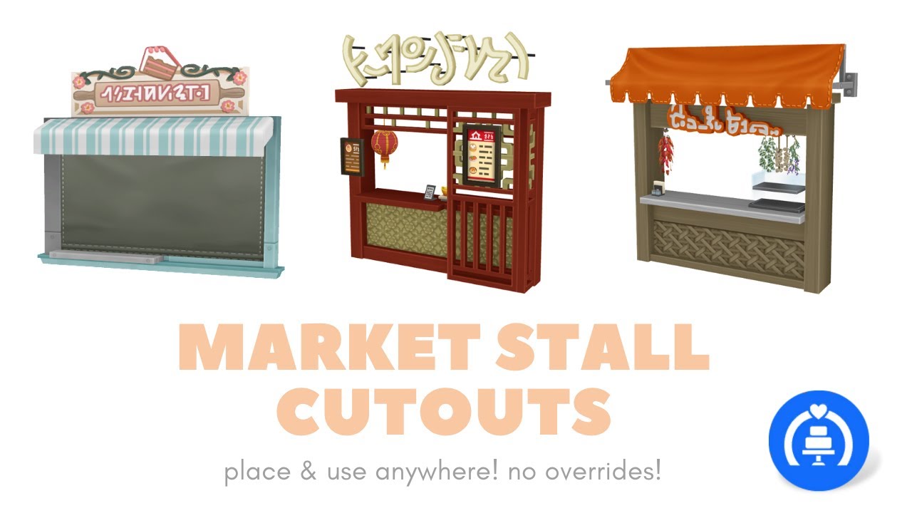 Functional Market Stall Wall Cutouts - WIP Sims 4 CC