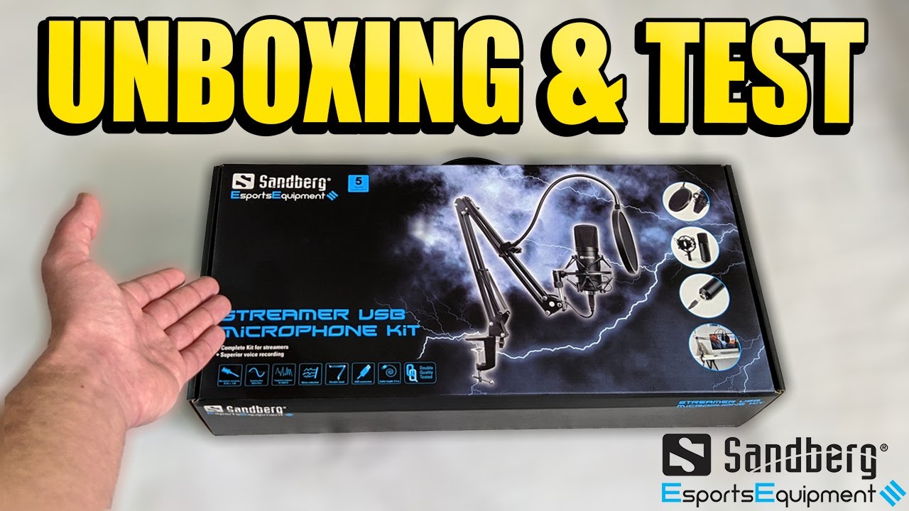 Unboxing And Sound Test Sandberg Streamer USB Microphone Kit