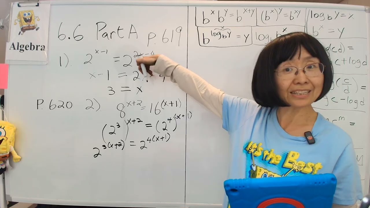 Algebra Chapter 6.6 Part A Exponential and Logarithmic Equations with free Openstax textbook