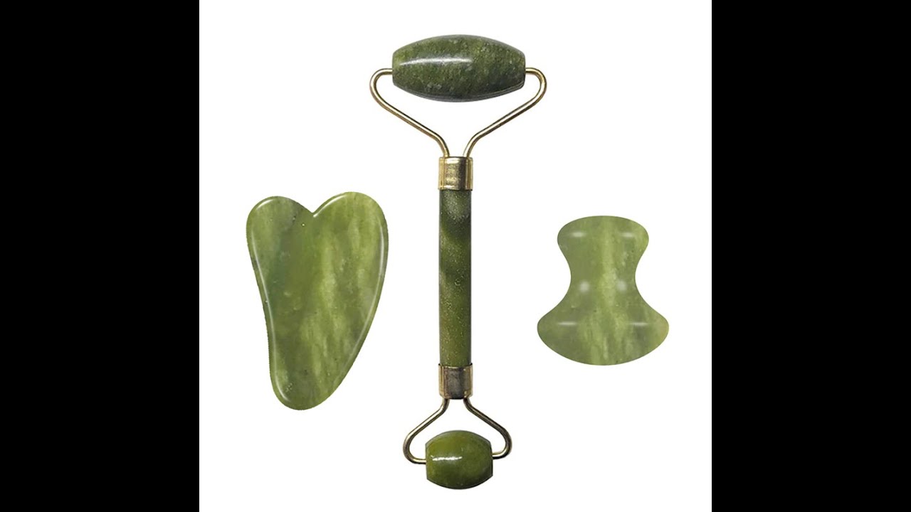 Naturalny Jade Roller Masaż twarzy Gua Sha Guhroom Massager Masażer Narzędzie do podnoszenia twarzy