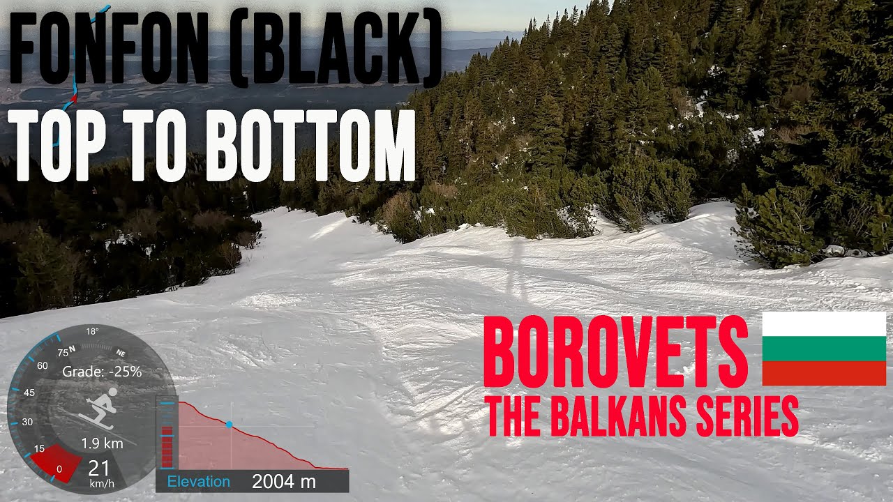 [4K] Skiing Borovets, Gondola Top to Bottom via Black Fonfon - 5.3 km Route, Bulgaria, GoPro Hero11