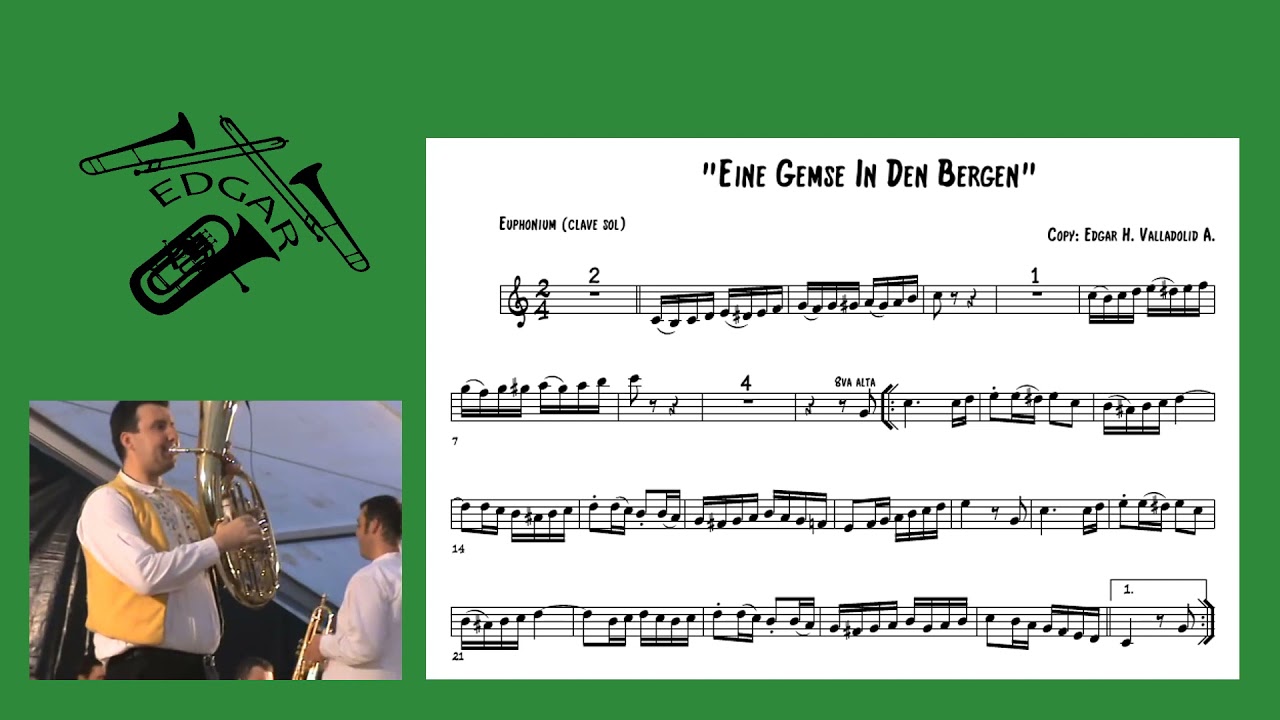 Eine Gemse In Den Bergen (Vlado Kumpan) - Euphonium Transcripcion