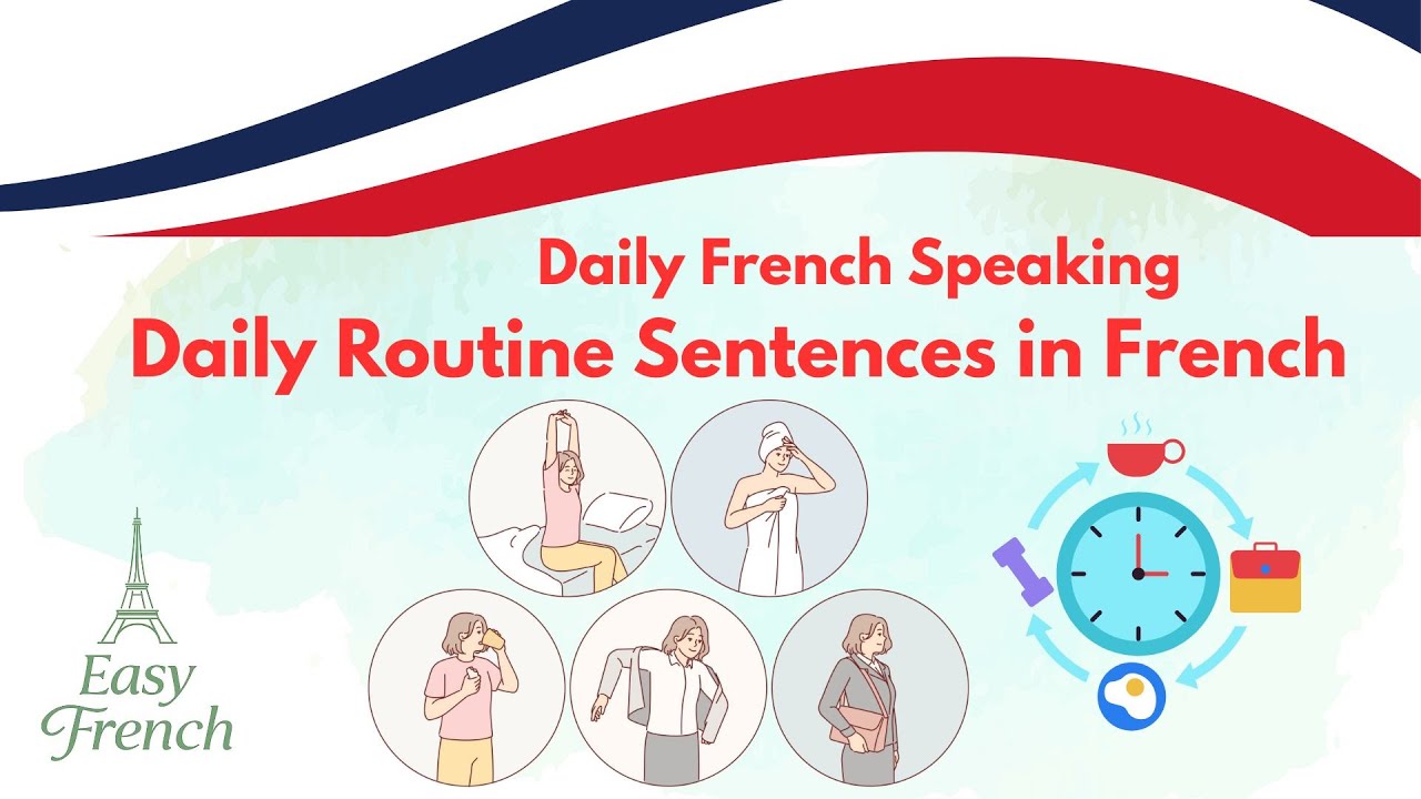 50 Daily Routine Sentences in French 🇫🇷 | Learn French Speaking A1–A2 | Everyday Life