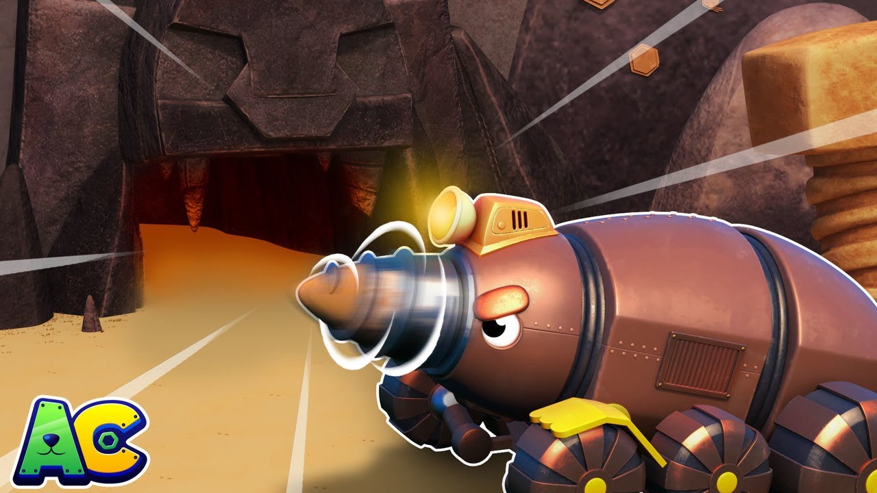GIANT DRILL MOLE rescue from a SCARY CAVE! | AnimaCars - Rescue Team | Trucks Videos for Children