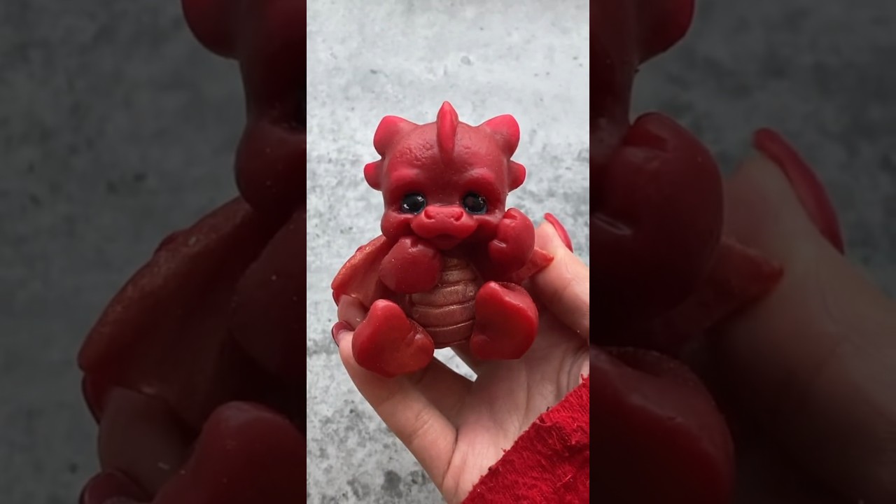RED SOAP DRAGON 🐙 #soap #soapmaking #diy #dragon #shorts