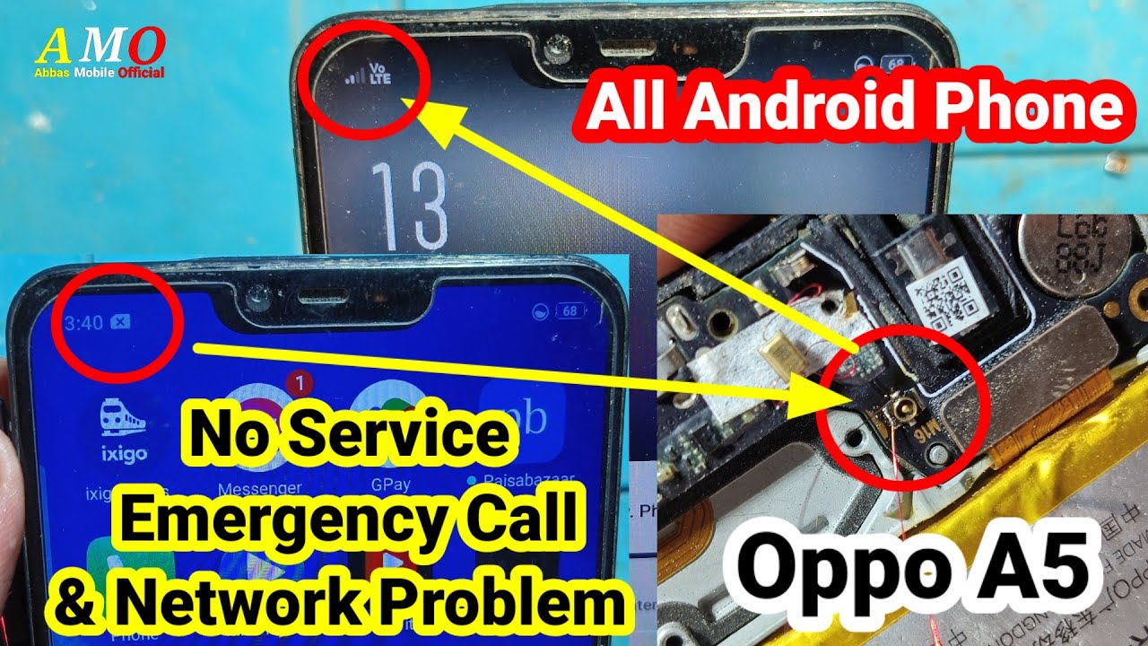 Oppo A5 No Service Problem Oppo CPH1809 Network Problem Android Phone Emergency call No Service