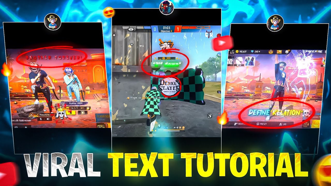 ✨️VIRAL GLOWING TEXT EDITING TUTORIAL🔥 Like @gtk111ff & @bonex4_ff || Free Fire Editing Tutorial📱