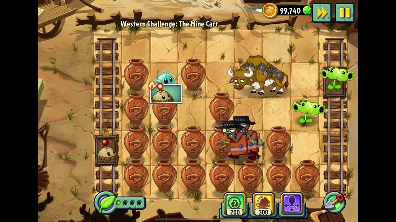 Plants vs zombies 2 / Vasebreaker / Western Challenge Pack / The Mine Cart