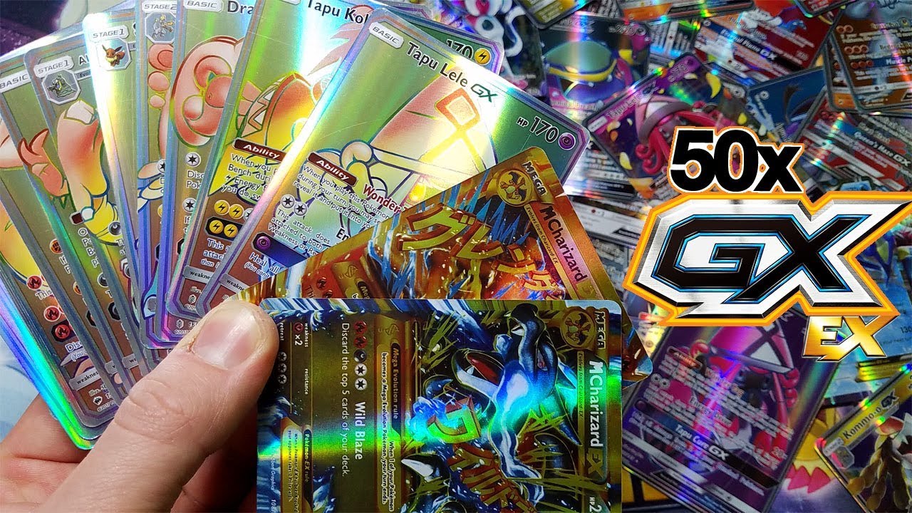 MEGA CHARIZARD EX, HYPER RARE TAPU LELE GX + MORE! 50 EX GX ULTRA RARE POKEMON BOOSTER PACK OPENING!