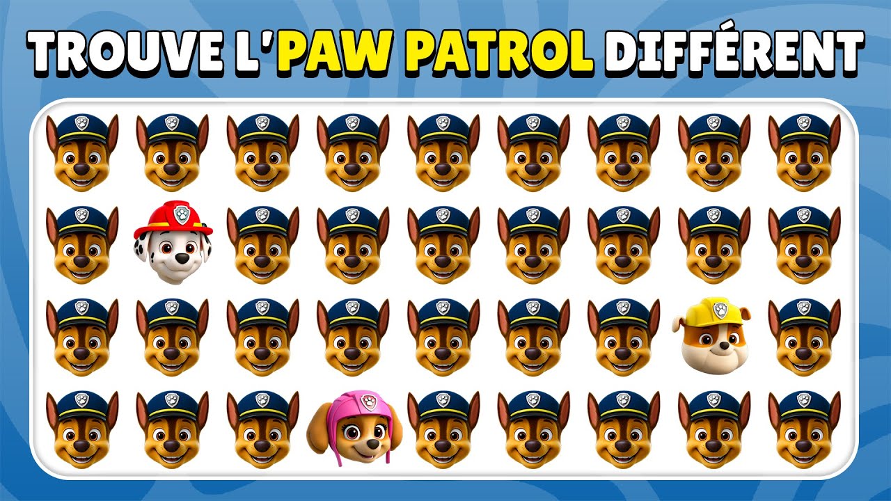 Trouve l’Intrus - Édition Pat’ Patrouille 🐶👮🚒 | Niveaux Facile, Moyen, Difficile | Quiz Lapinou