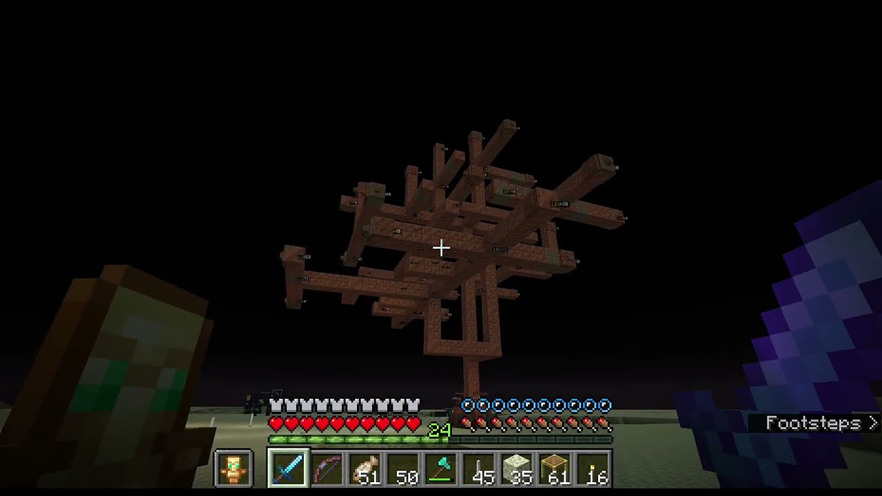 The growth of a lunar base in Minecraft 23w13a or b
