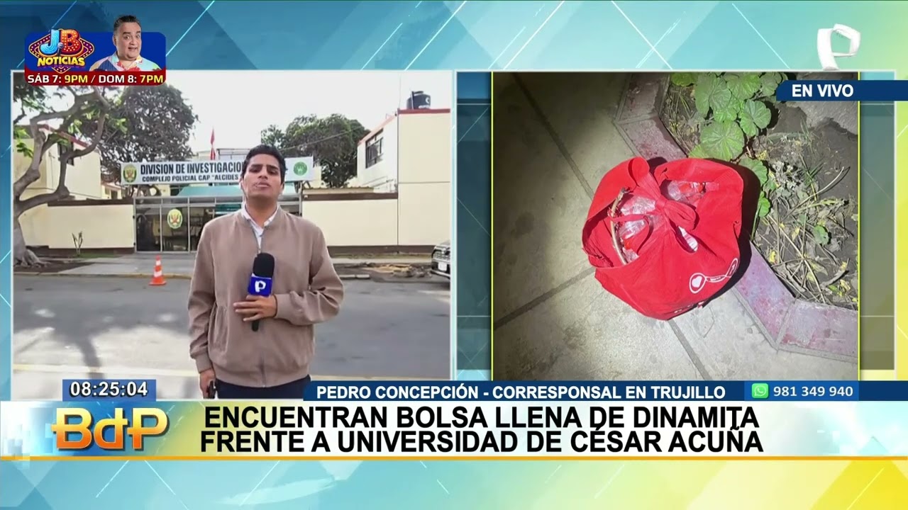 BDP EN VIVO Encuentran bolsa llena de dinamita frente a universidad de César Acuña
