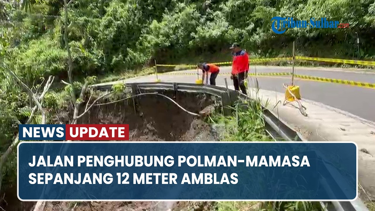 Jalan Penghubung Polman Mamasa Sepanjang 12 Meter di Kelapa Dua Polman Amblas