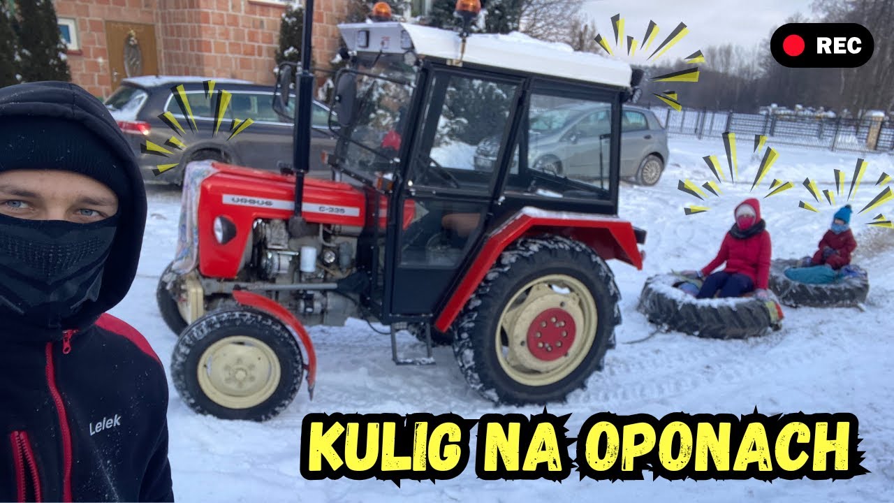 WIEJSKI KULIG NA OPONACH! 🚜 Zimowa Zabawa Bez Hamulców ❄️🤪Zjeżdżanie na Workach! 😂