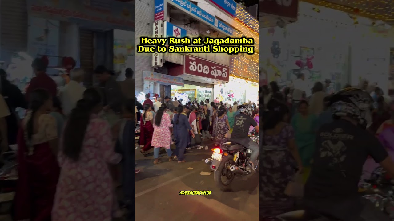 🚨 Heavy Rush at Jagadamba Centre ‼️ due to Sankranti Shopping 🛍️