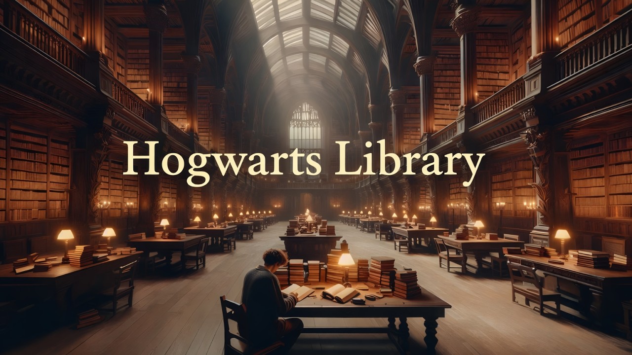 Hogwarts Library at Night | Harry Potter Inspired Deep Focus Ambience (2 Hours)