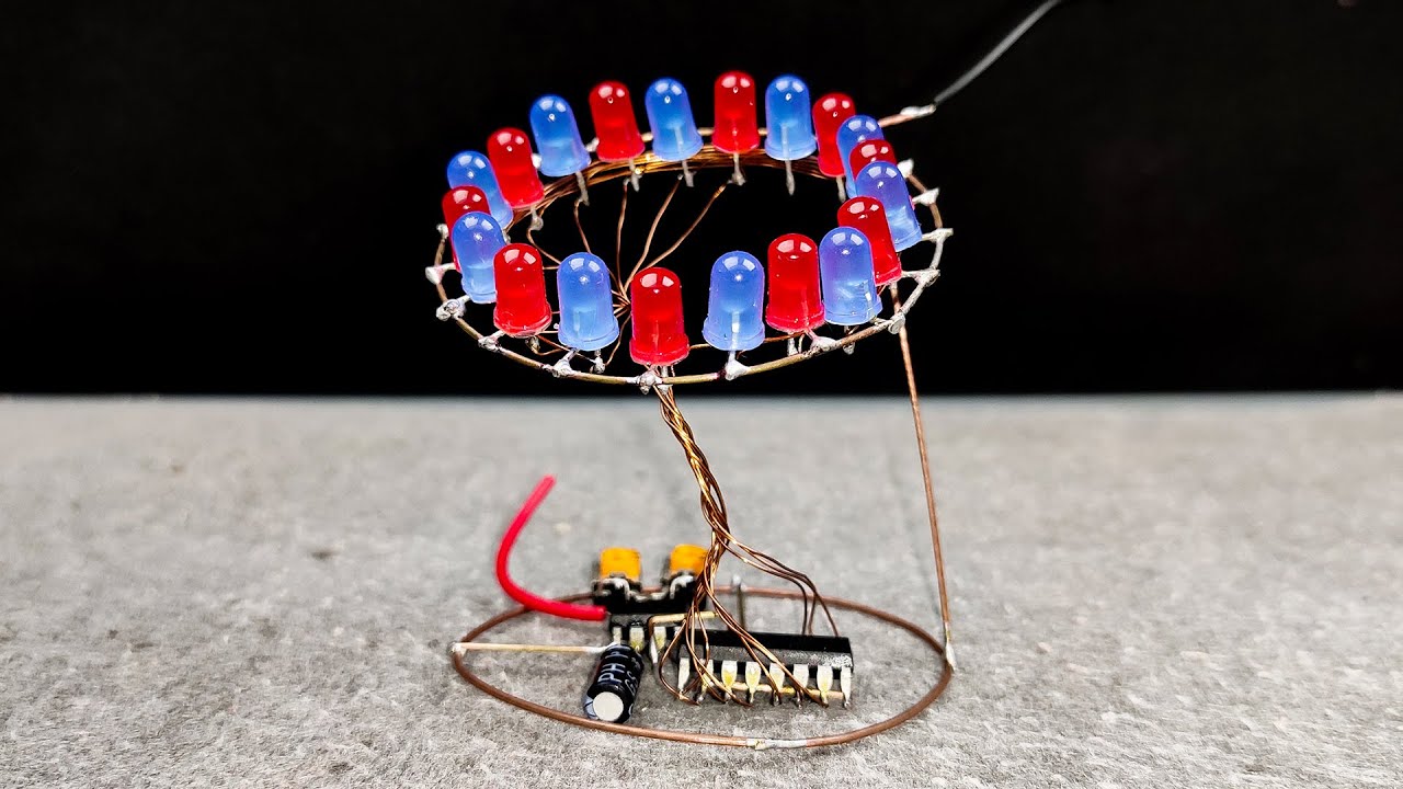 LED Chaser Light Circuit Using NE555 And CD4017