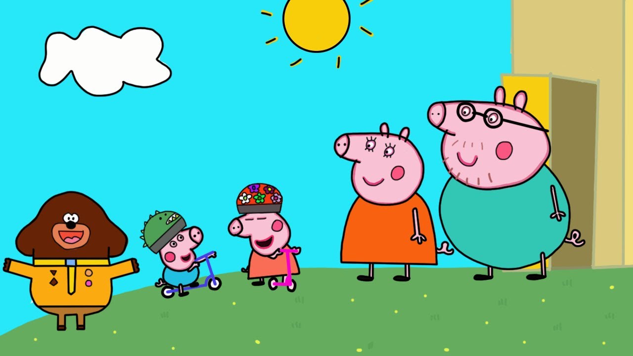 Peppa pig introduces hey Duggee to mummy and daddy - Peppa pig fanmade coloring story