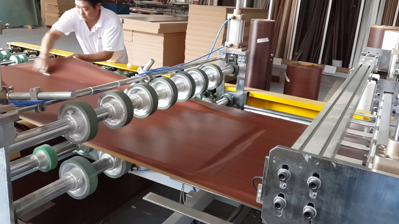 MDF veneer PUR laminating line