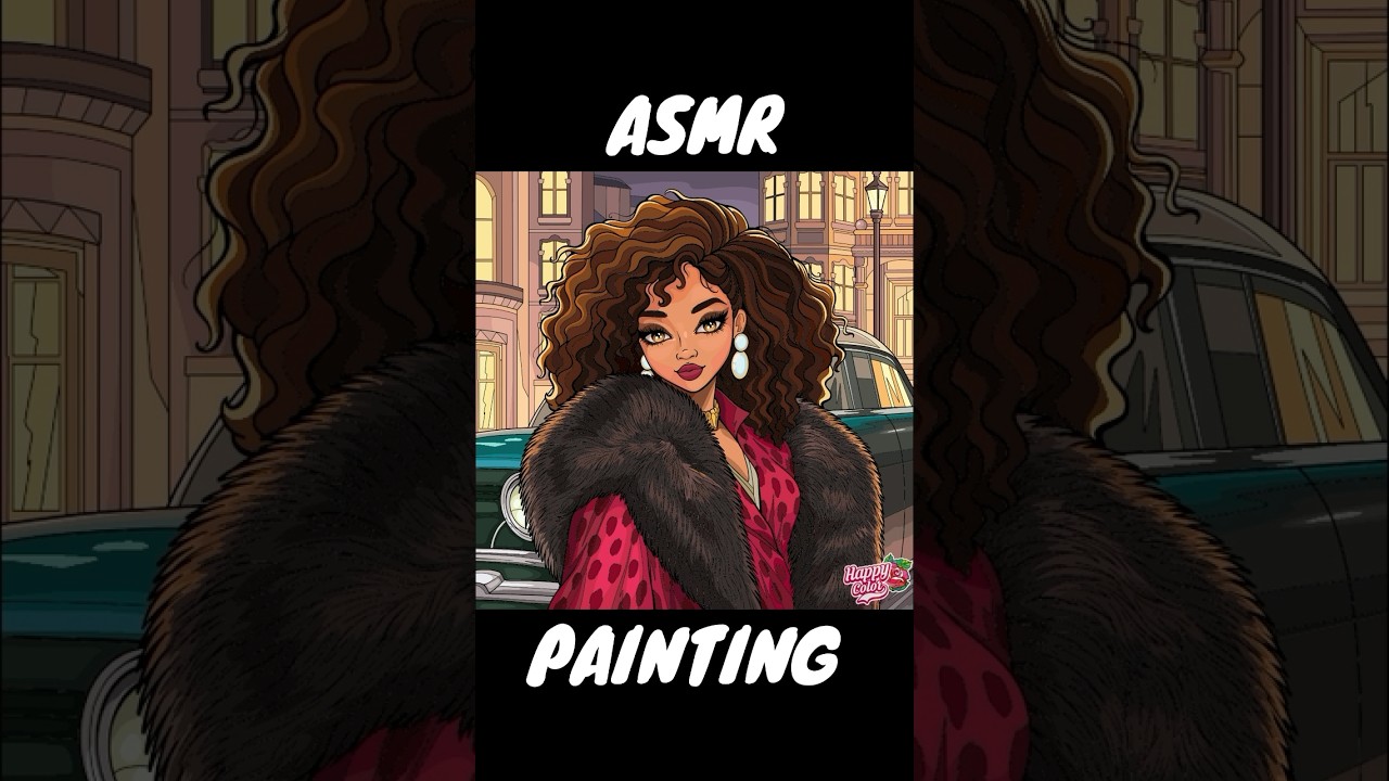 🖌️✨ Elegant Woman in a Fur Coat! | ASMR Painting