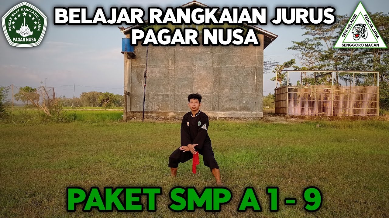 RANGKAIAN JURUS PAGAR NUSA PAKET SMP A 1 - 9 || PN Senggoro Macan