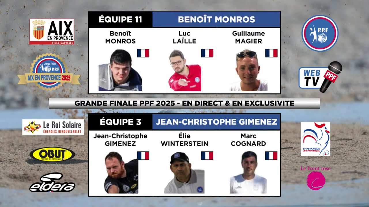 Grande Finale PPF 2025  - Finale MESSIEURS équipe MONROS contre équipe GIMENEZ.