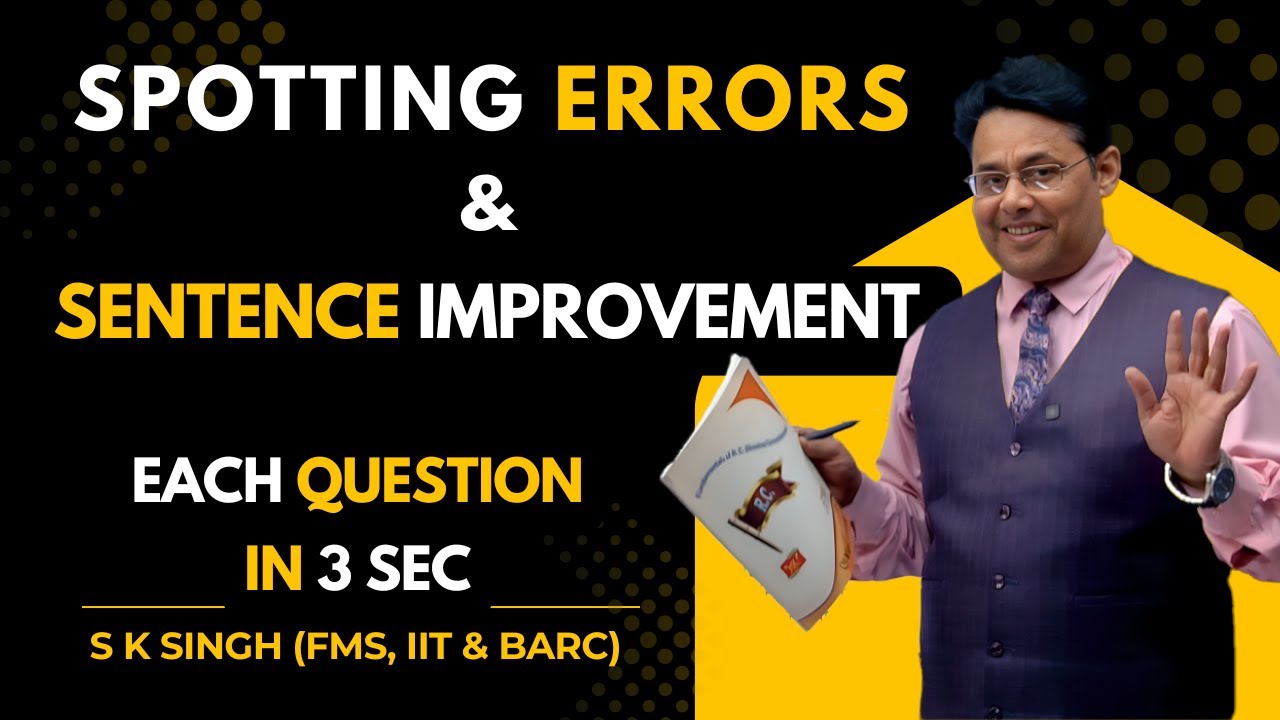 SPOTTING ERRORS & SENTENCE IMPROVEMENT || Each Question in just 3 sec #english #sentenceimprovement