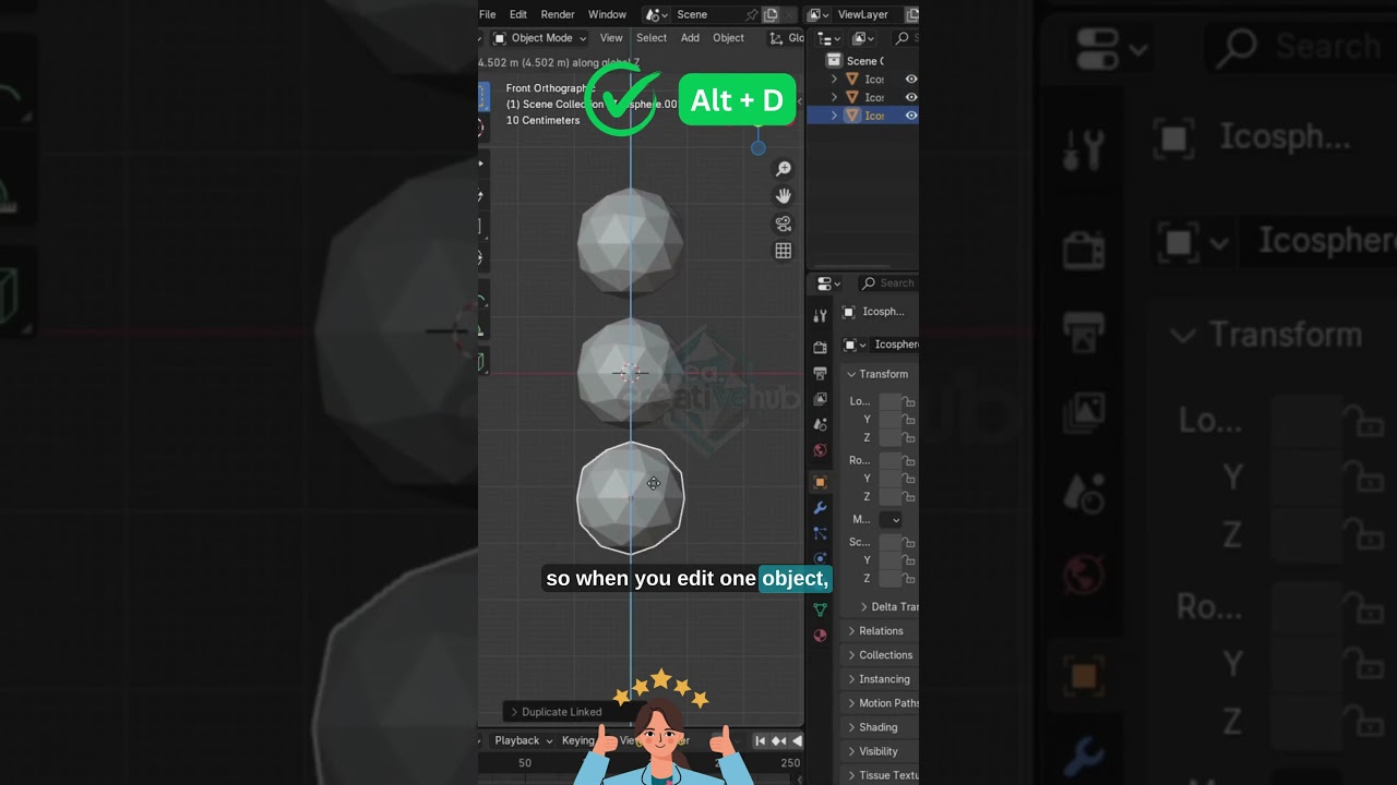 Blender Tip: Shift + D vs Alt + D ⚠️ 