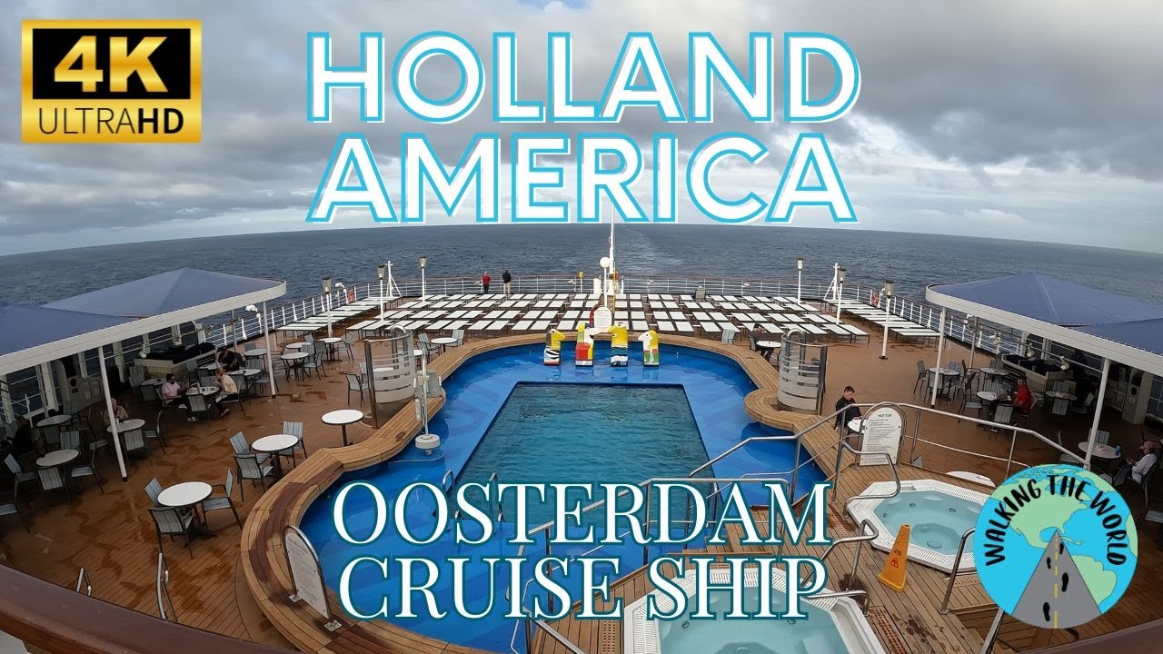 Cruise Ship 4k walking tour video April on Holland America's Oosterdam Cruise Ship