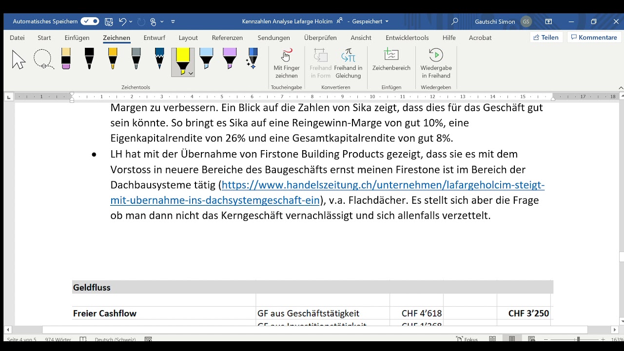 Kennzahlen - Bruttogewinnmarge - EBIT-Marge - Reingewinnmarge - Cashflow-Marge - Teil 8
