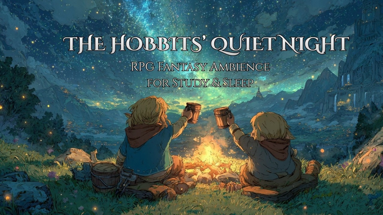The Hobbits’ Quiet Night 🌙🔥 | RPG Fantasy Ambience for Study & Sleep (No Vocals) | 1 Hour