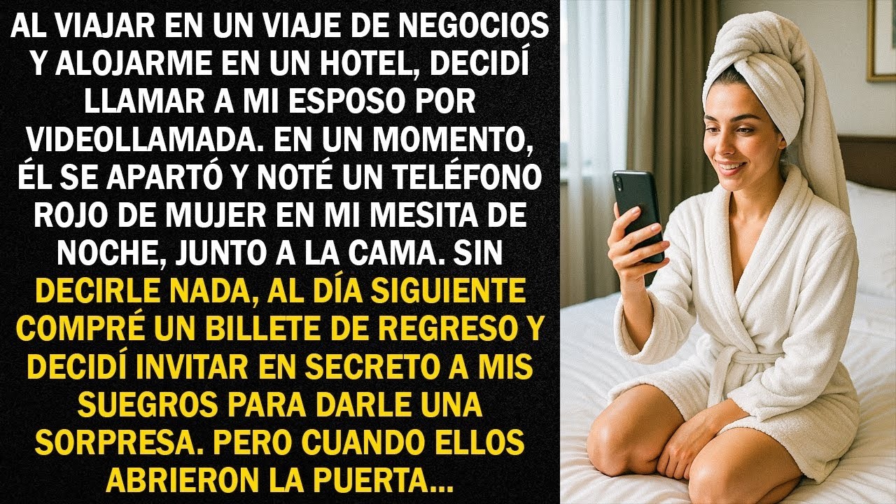 Al viajar en un viaje de negocios y alojarme en un hotel, decidí llamar a mi esposo por videollamada