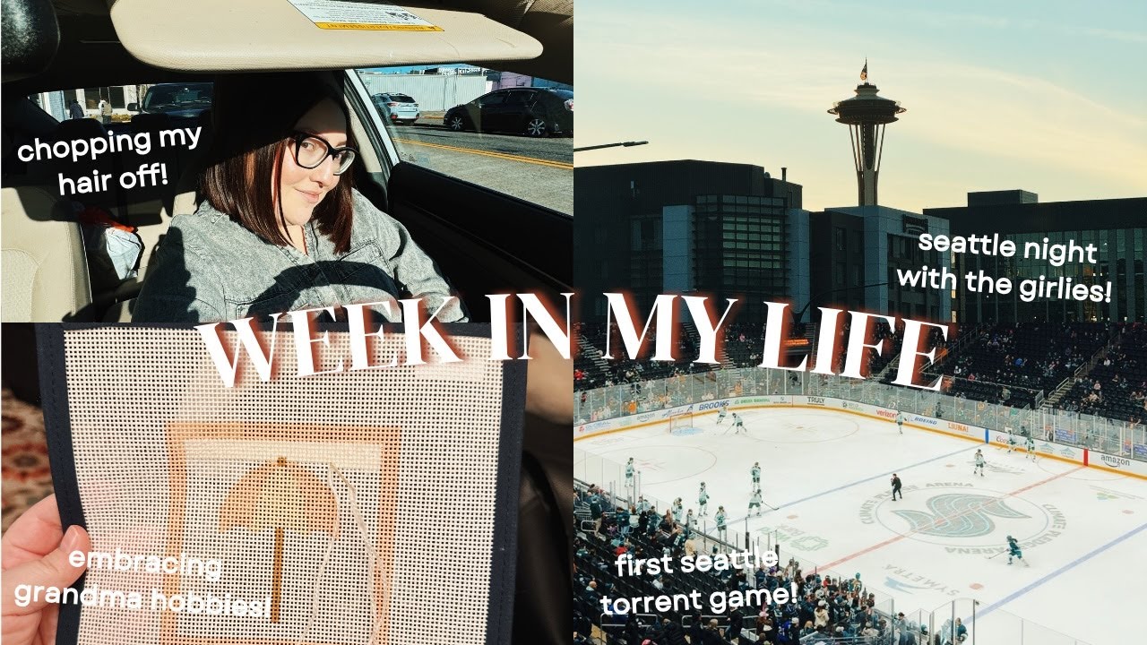 Chopping My Hair Off, Starting Needlepoint + Book Review, First Seattle Torrent Game! | WEEKLY VLOG