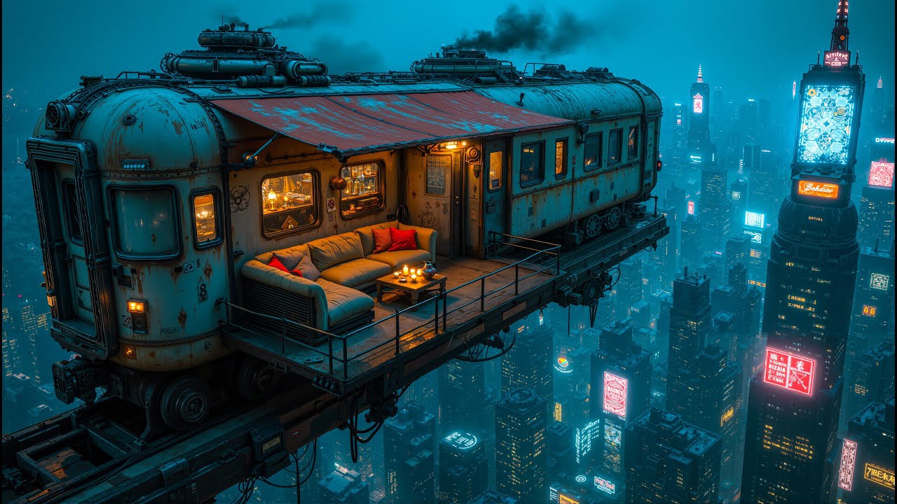 Lo-fi Chill Beats & Futuristic Rain Ambience | Relax, Study or Sleep Deeply in Cyberpunk City Vibes