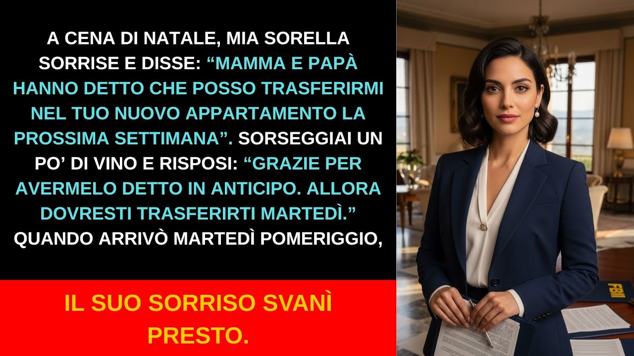 A cena di Natale, mia sorella annunciò che si sarebbe trasferita da me — ma io avevo altri piani.
