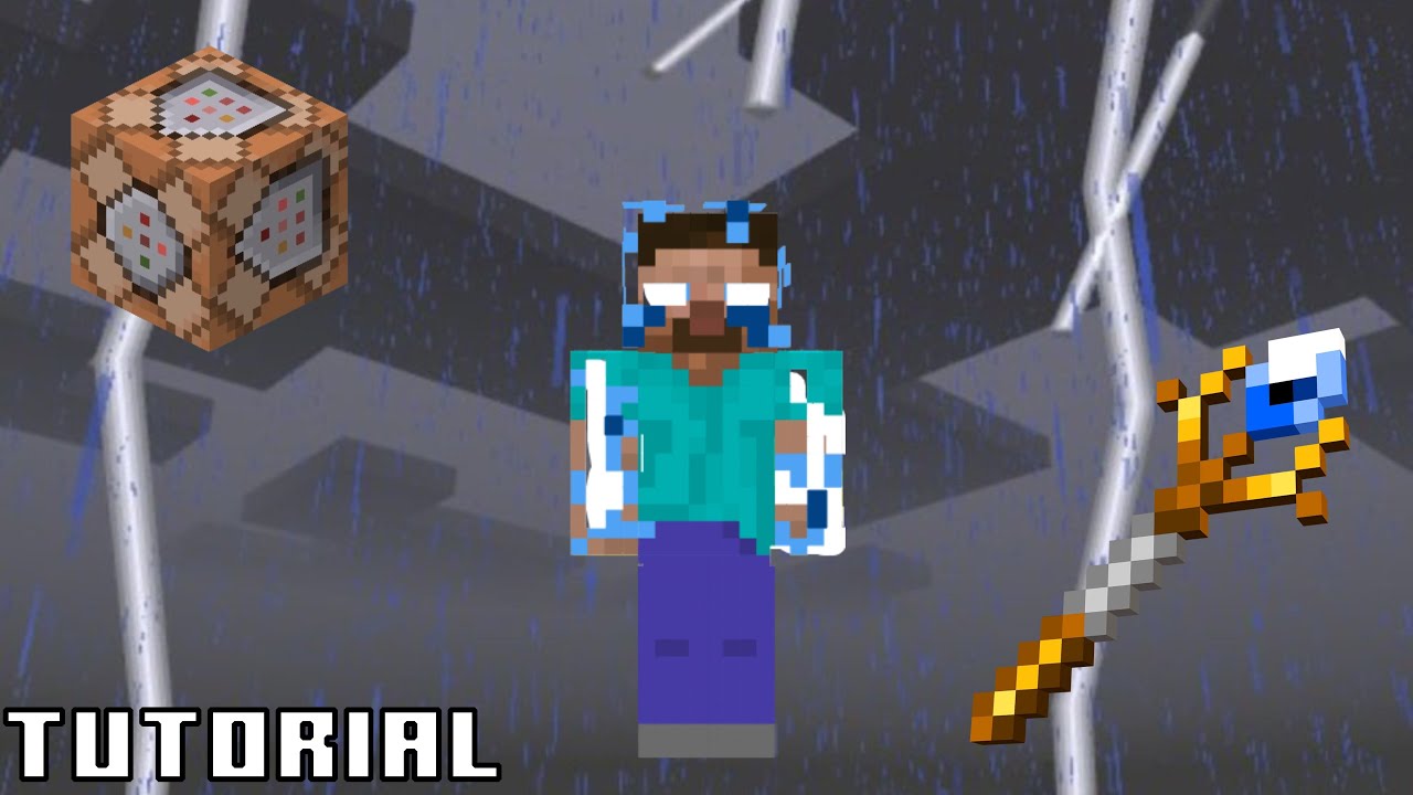 How to get a lightning stick/staff in Minecraft (Command Block Tutorial)