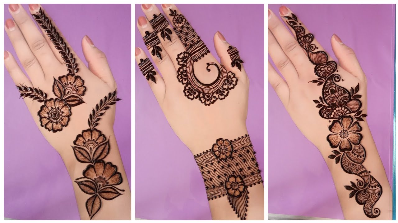 Top 3 mehndi designs for Eid 2021_New gol tikki & tricks mehandi designs for backhand_Arabic henna