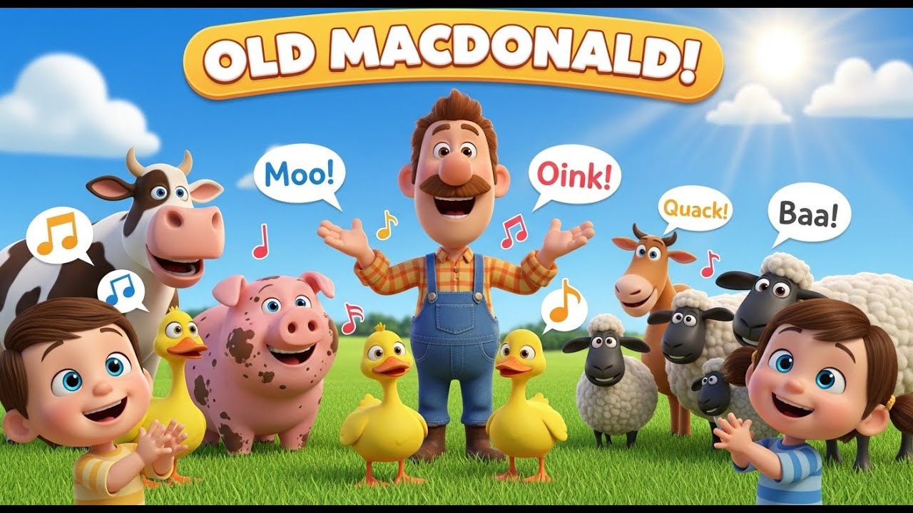 Old MacDonald Had a Farm 🚜🎶 Fun Animal Sounds for Babies & Toddlers