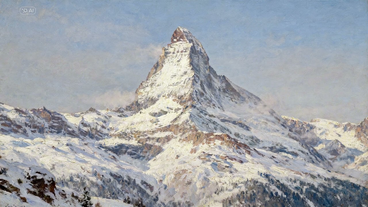 Swiss Alps Winter Majesty 🇨🇭 | Zermatt · Saas-Fee · Verbier | Oil Art Screensaver