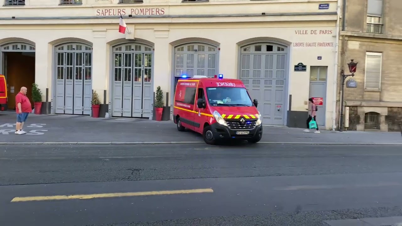 Paris France Sapeurs Pompiers VSAV Responding. Paris Fire Department #vsav