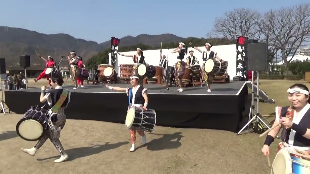 備後しんいち鬼炎太鼓（こきりこ節）2026.03.15 第44回ふくやまマラソンステージ