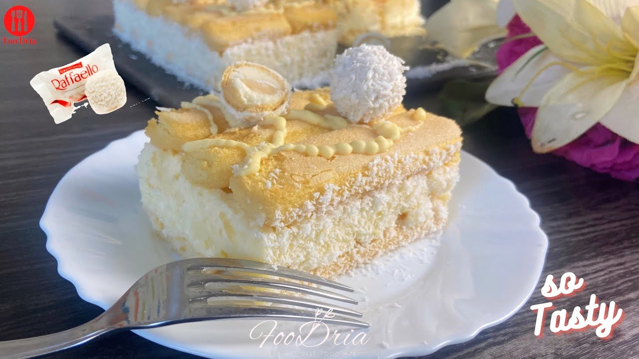 Raffaello dessert without baking! A tasty and super easy recipe by FooDria