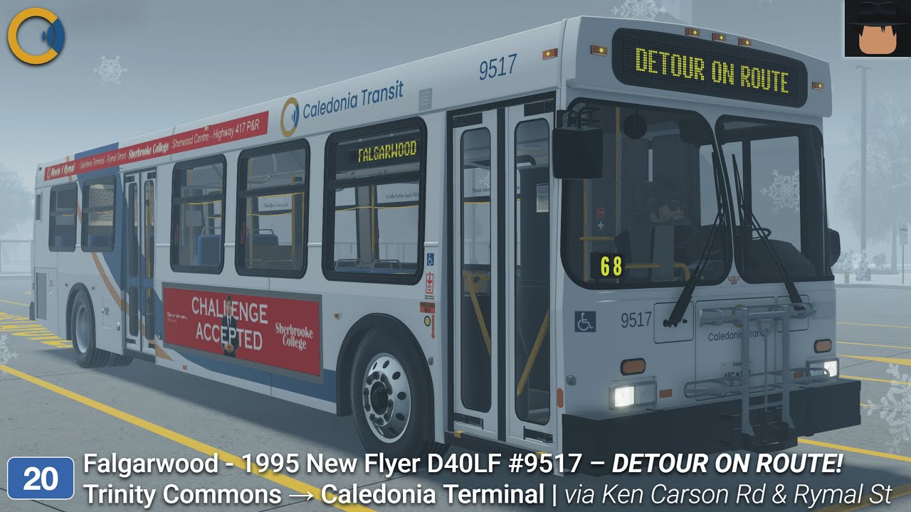 Caledonia | 1995 New Flyer D40LF [9517] - 20 Falgarwood | Trinity Comns → Cal. Term. | via Rymal St