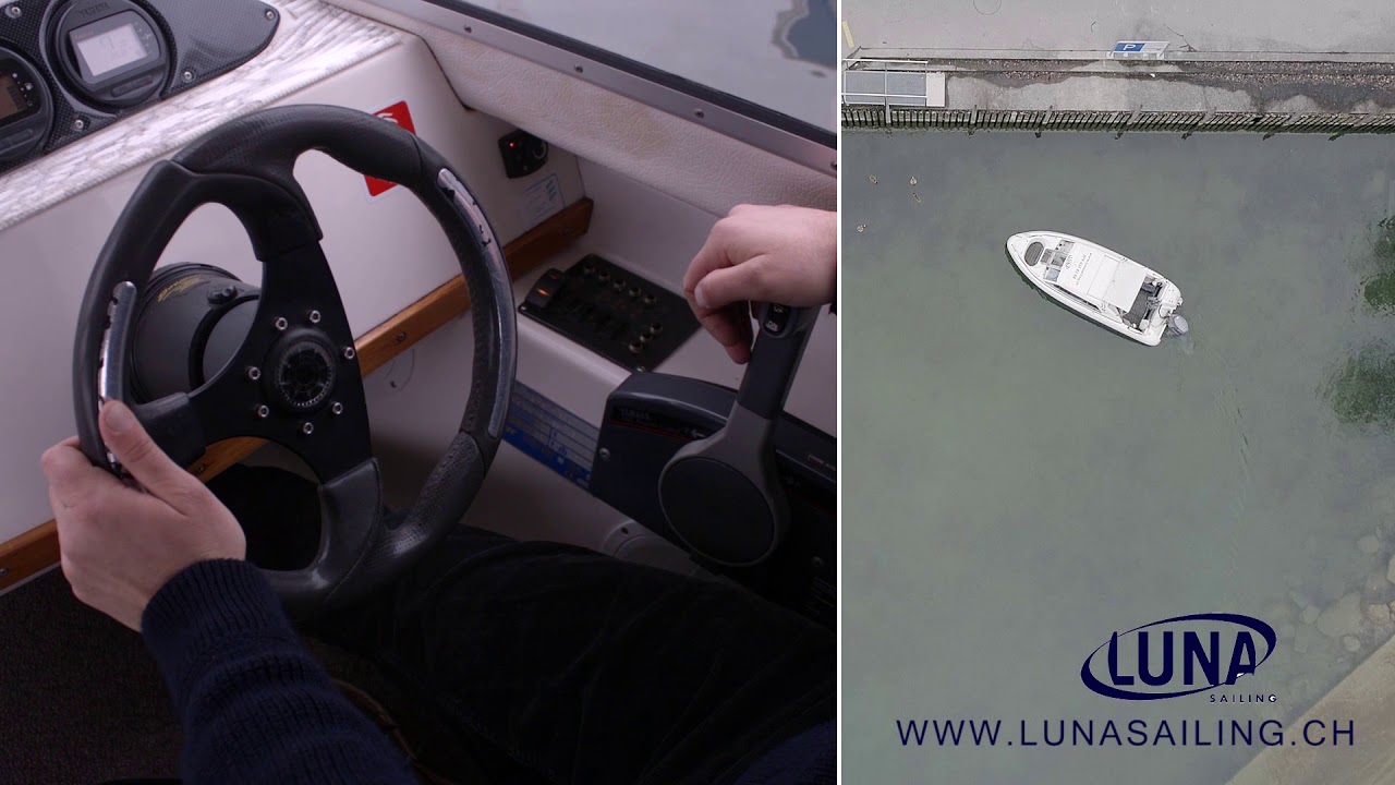 Motorbootfahrschule Manöver Steuerbord vorwärts 90°