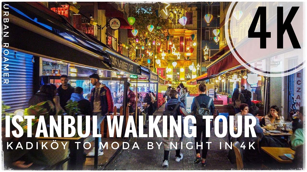 ISTANBUL WALK from Kadiköy to Moda Bar area at Night in 4K | TURKEY 🇹🇷