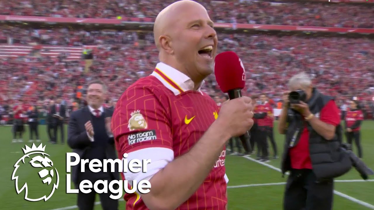 Arne Slot addresses Anfield faithful after Liverpool clinch Premier League title | NBC Sports