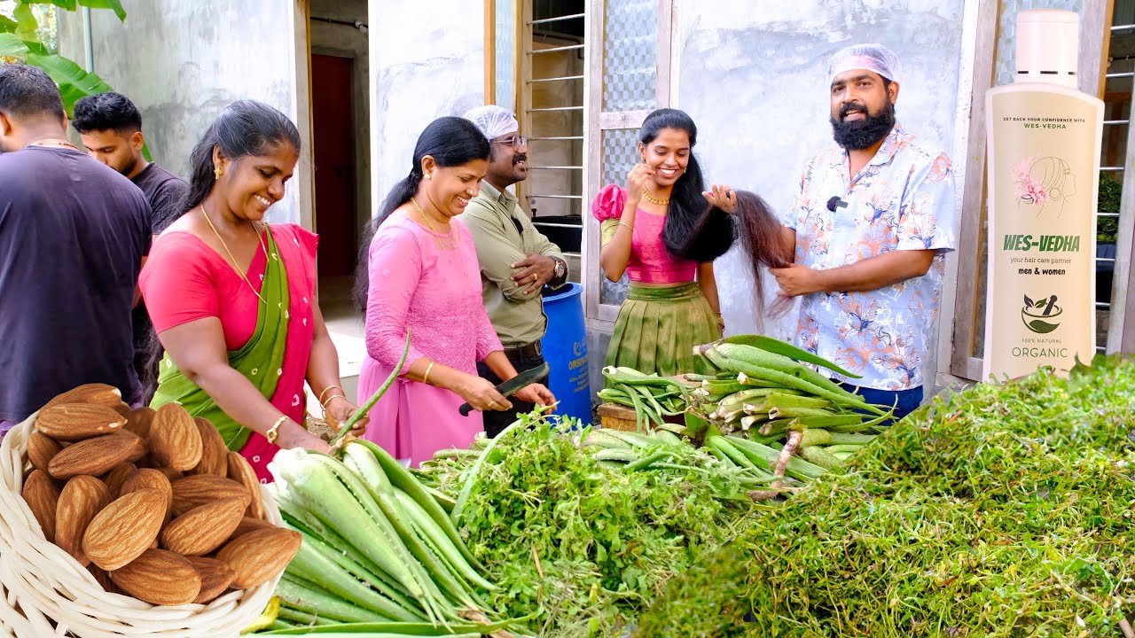 500 ലിറ്റർ ആൽമഡ് ഹെയർ ഓയിൽ 24 തരം പച്ചമരുന്നുകളും / 500 ltr WesVedha Almond Herbal Hair Oil Making