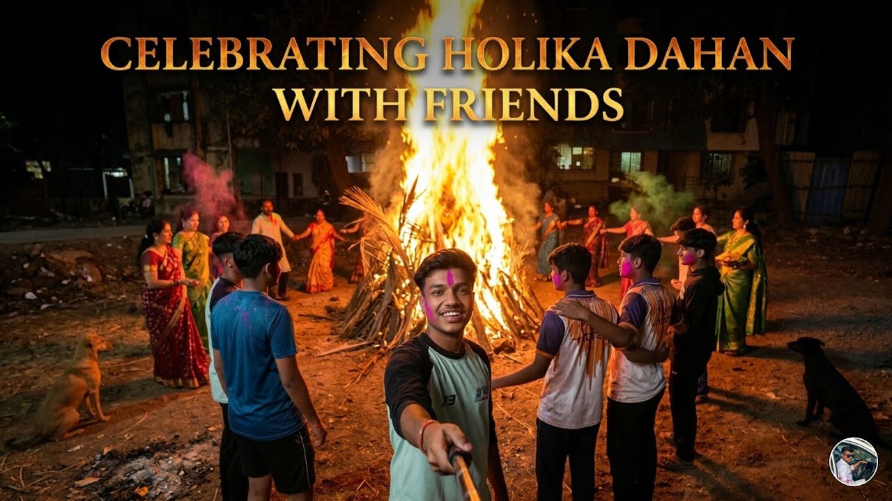 Celebrating Holika Dahan with Friends 😚👍🏻 | Vlog no.30 | Atharva Vlogz | 