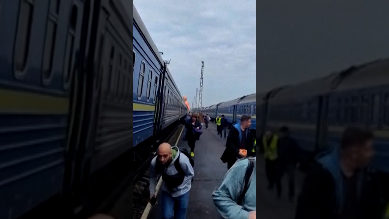 Russian drone strikes train near Ukraine-Poland border