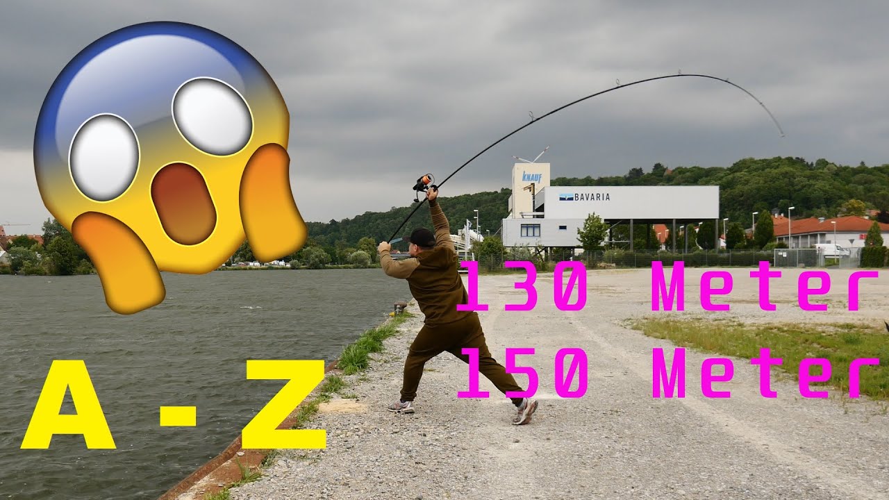 Weitwurf mit der Karpfenrute ||| 130m aus dem Stand A - Z